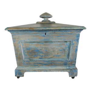 19th Century English Antique Painted Wine Cooler, Wood & Metal