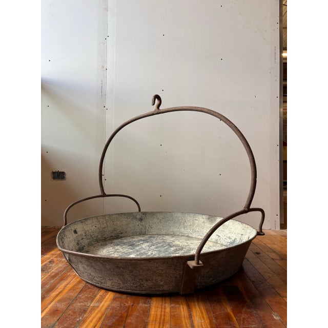 Early 20th Century Industrial Farmhouse Hanging Metal Basin For Sale - Image 12 of 12