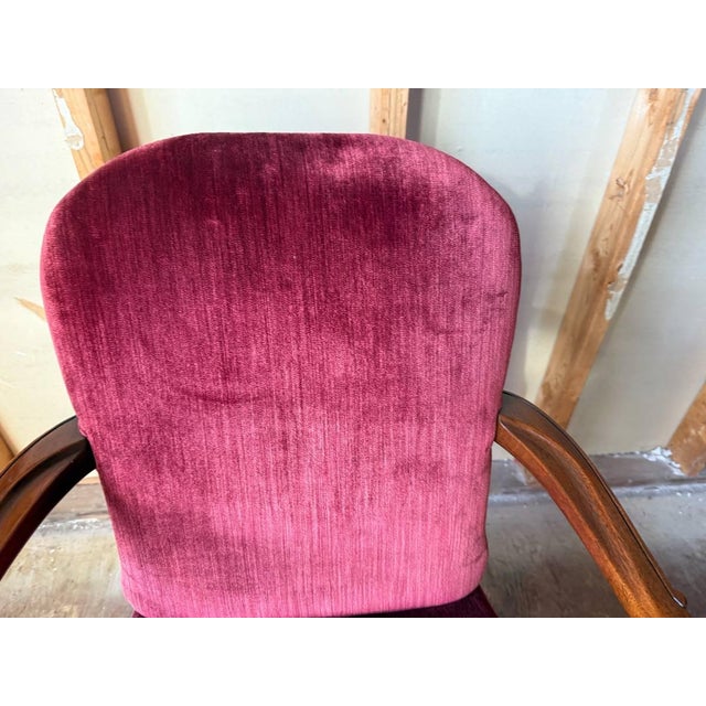 Pair of Vintage George II Queen Anne Style Shepherds Crook Library Open Armchairs by W & J Sloane For Sale - Image 14 of 18