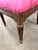 Wood Ethan Allen Dining Table Set With 6 Red Damask Upholstered Chairs 7 Pc For Sale - Image 7 of 11