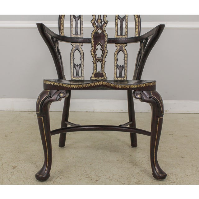 Maitland Smith English Gothic Leather Wrapped Armchair Chairish