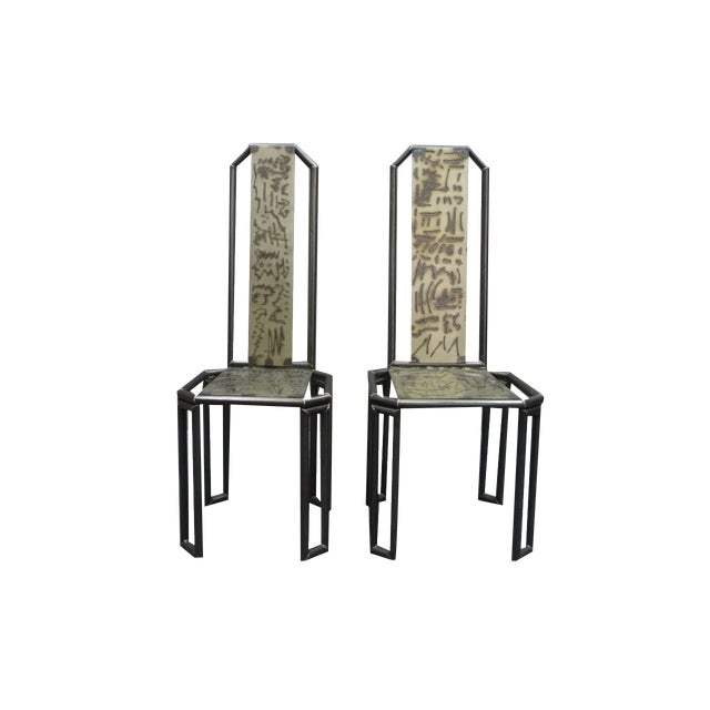 Set of Brutalist Handmade Metal Chairs by Gui Gui, 1993s For Sale