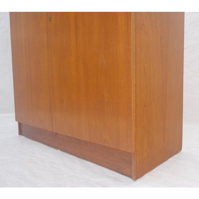 Danish Teak Mid Century Modern Drop Front Secretary Box Desk Cabinet MINT For Sale - Image 10 of 17