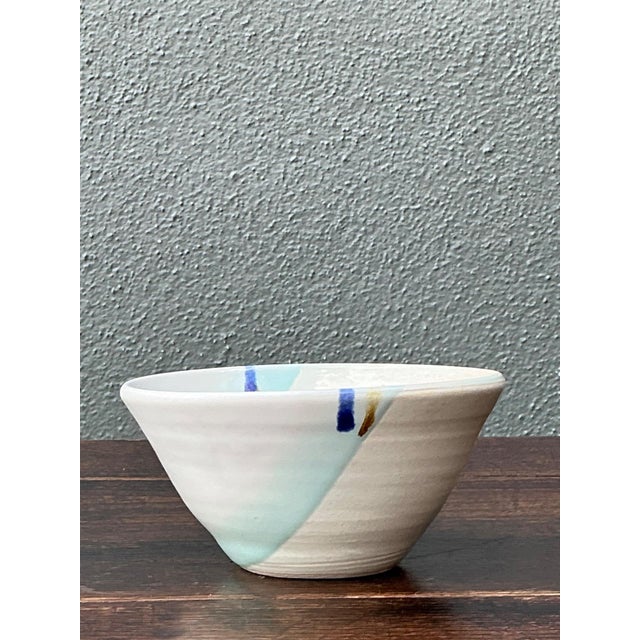 Handcrafted Abstract Glazed Ceramic Bowl For Sale - Image 9 of 14