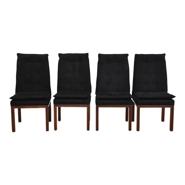 John Stuart Walnut Dining Chairs - Set of 4 For Sale