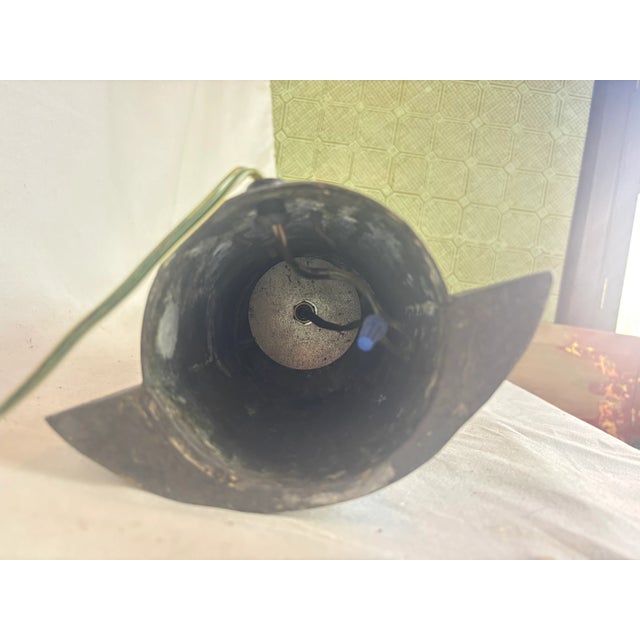 Black Antique Cast Metal Lamp For Sale - Image 8 of 8