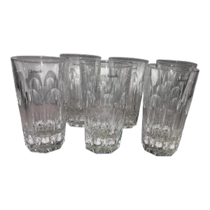 Vintage Original Authentic Christofle Highball Crystal Glasses- Set of 6