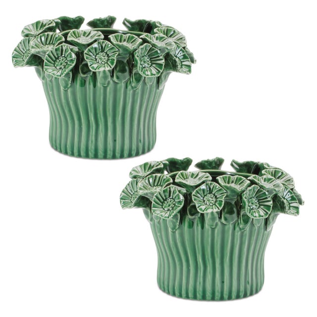 Kenneth Ludwig Chicago Storeware Bud Vase with Floral Accent (Set of 2) For Sale - Image 4 of 4