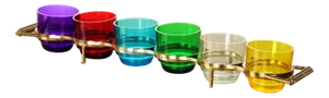 Vintage Rainbow Liquore Shot Glasses, Czechoslovakia, 1960s, Set of 7