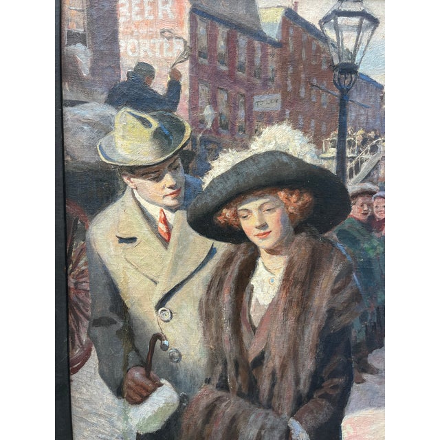Textile American Illustration Boston Genre Scene, Circa 1914 by Griswold Tyng. For Sale - Image 7 of 8