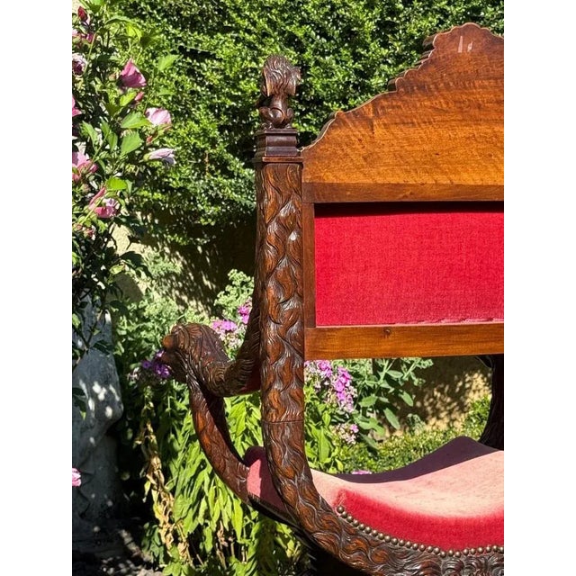 Renaissance Style Walnut Armchair For Sale - Image 11 of 13