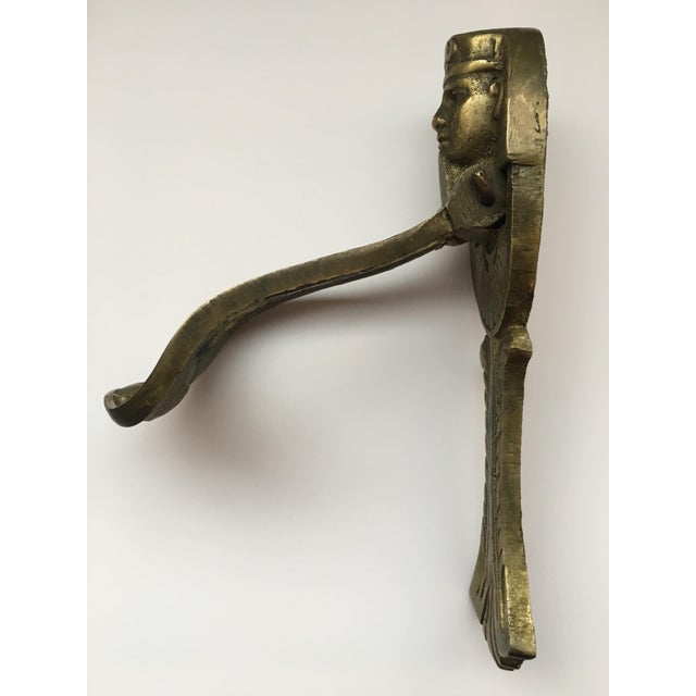 Cast Brass Egyptian Motif Door Knocker Circa 1970 6 3/4" Height x 2.25" Width x 1" depth