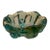 Mid-Century Green & Turquoise Sculptural Art Glass Bowl For Sale