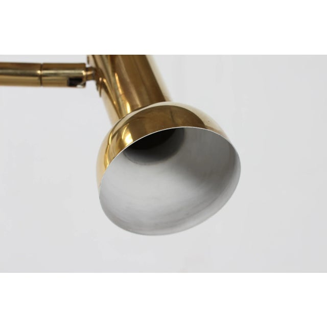 Scandinavian Brass and Lacquered Floor Lamp with Adjustable Shades, 1970s For Sale - Image 6 of 12