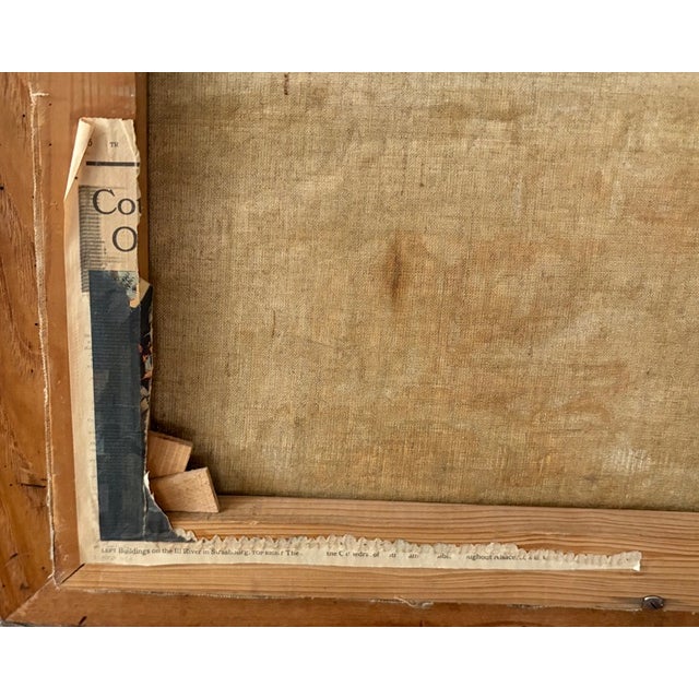 Mid Century Oil on Canvas Cityscape Painting - Signed and Dated For Sale - Image 10 of 10