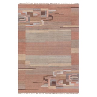Doris Leslie Blau Vintage Swedish Flat-Weave Rug in Earth Tones For Sale