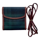 1980s Ralph Lauren Black Watch Tartan Wallet With Shoulder Strap. - For Sale