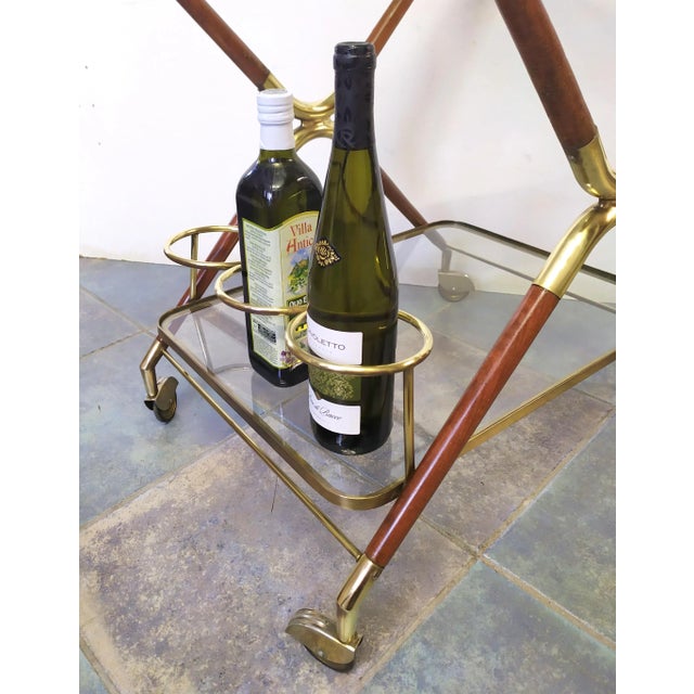 Mid-Century Modern Italian Serving Bar Cart, 1950s For Sale - Image 3 of 9