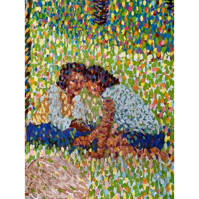 A Figurative Pointillist Painting After Georges Seurat’s “Sunday Afternoon…” by Brenda Joysmith For Sale - Image 9 of 15