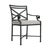 Brown Jordan Venetian Arm Chair in Black Jade with Iron Stripe Cushions For Sale