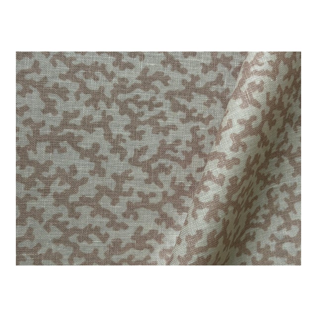 Schumacher X Veere Grenney Folly Fabric Linen 3 1/2 Yards in Temple Pink For Sale