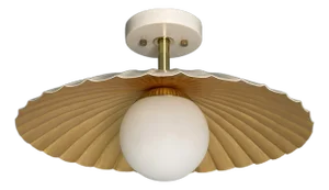 Cream Color Contemporary Flush Mount Ceiling Lamp
