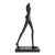Modern Giacometti-Style Walking Female Sculpture in Base, 5 Ft For Sale