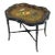 19th Century Polychrome Black Lacquer Tole Tray Table For Sale