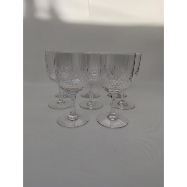 Large Crystal Richelieu Glasses from Baccarat, 1920s, Set of 8 For Sale - Image 8 of 8