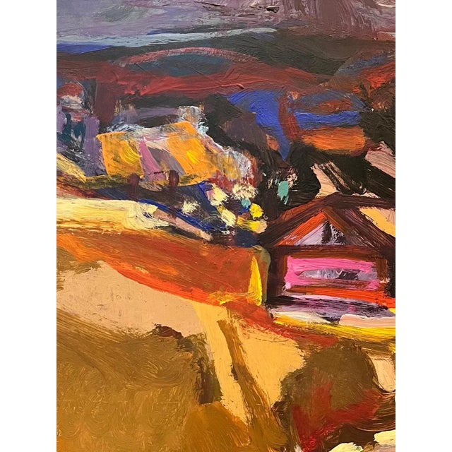 Jean Krille, Landscape 111, Oil on Masonite, 1989 For Sale - Image 7 of 10