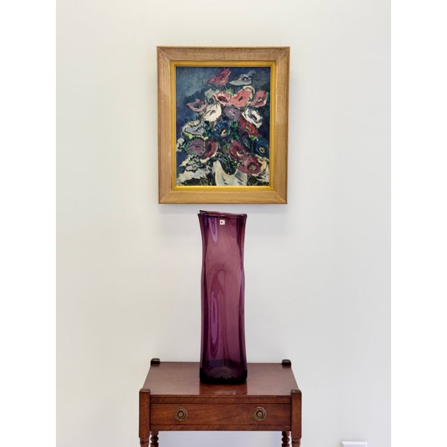 French Modernist Oil on Canvas Still Life of Anemones, Nice, France For Sale - Image 10 of 15