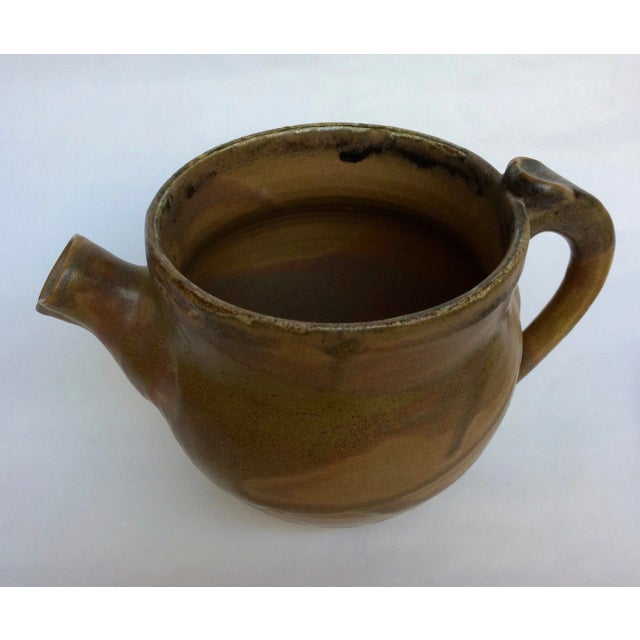 Mid Century Modern Drip Glazed Teapot For Sale - Image 4 of 8