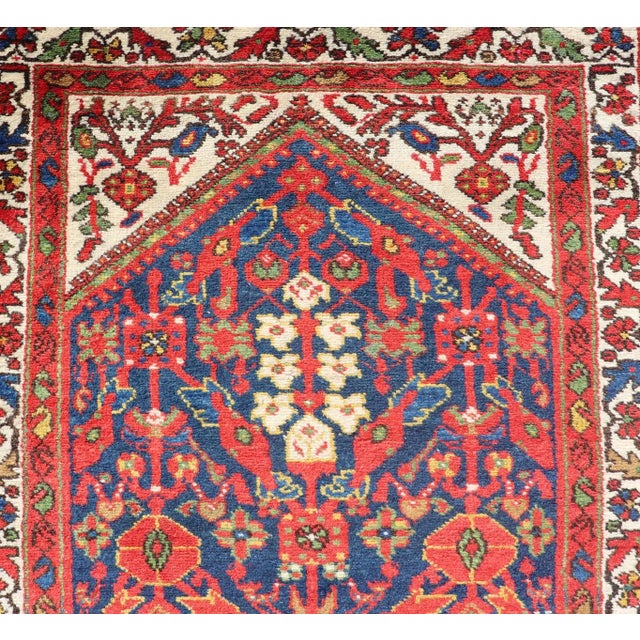 Antique Persian Hand Knotted Malayer Runner With Sub-Geometric All-Over Design For Sale - Image 10 of 13