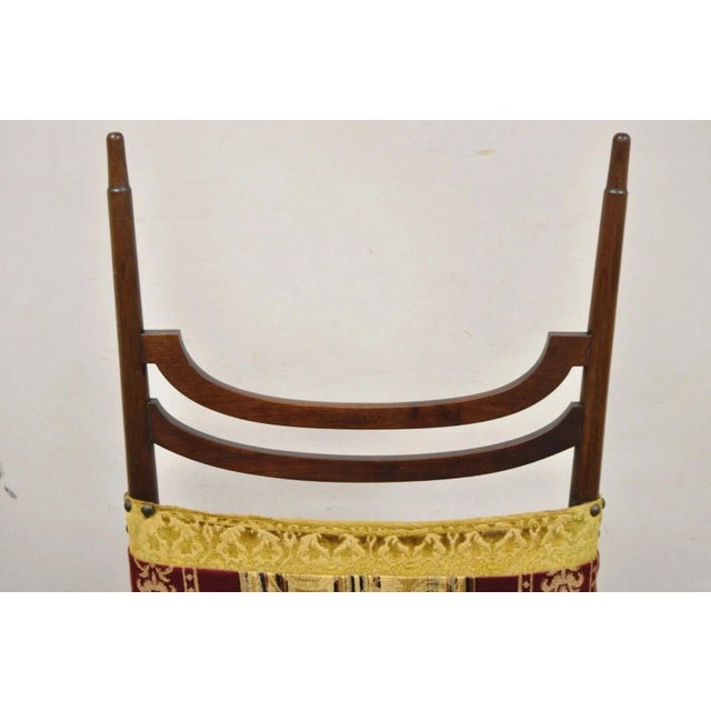 Antique Art Nouveau Mahogany Tall Finial Parlor Side Chair After j.s. Henry For Sale - Image 4 of 12