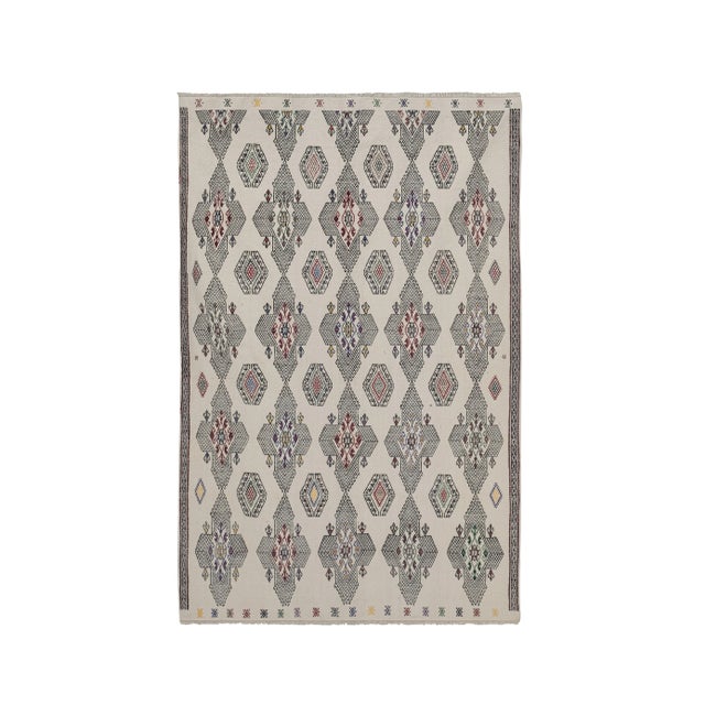 Vintage Geometrical Turkish Kilim Rug 5'1'' X 7'4'' For Sale - Image 13 of 13