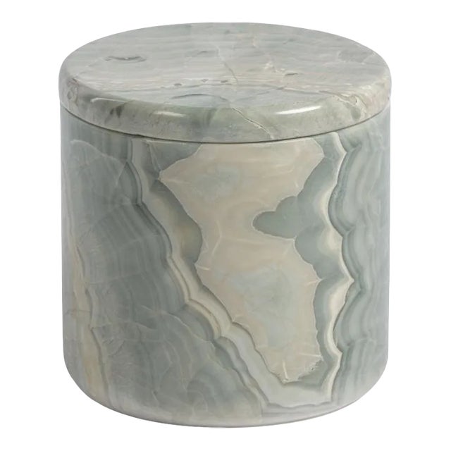 Tasman Blue Onyx Canister Jar, 4.25" x 4.25" For Sale