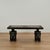 Impressive antique Anglo Indian table crafted in teak having a top with a center carved elephant and bone inlaid elephants...