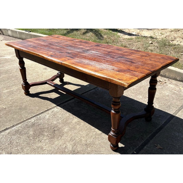 Mid 20th Century French Country Farm Dining Table For Sale - Image 5 of 11