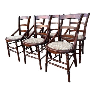 Vintage Handmade Farmhouse Style Dining Chairs- Set of 6 For Sale