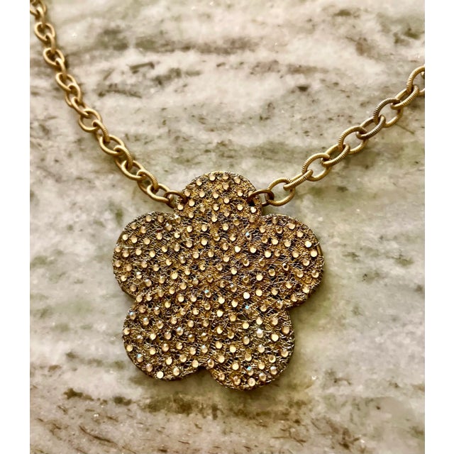 2020s Roni Blonshay Swarovski Crystal Filigree Pendant Necklace For Sale - Image 5 of 9