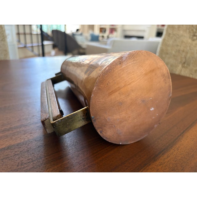 1960s Handcrafted Mid-Century Modern Copper Coffee Service Artisan Studio Brass & Wood Sculptural Design - Set of 3 For Sale - Image 17 of 18