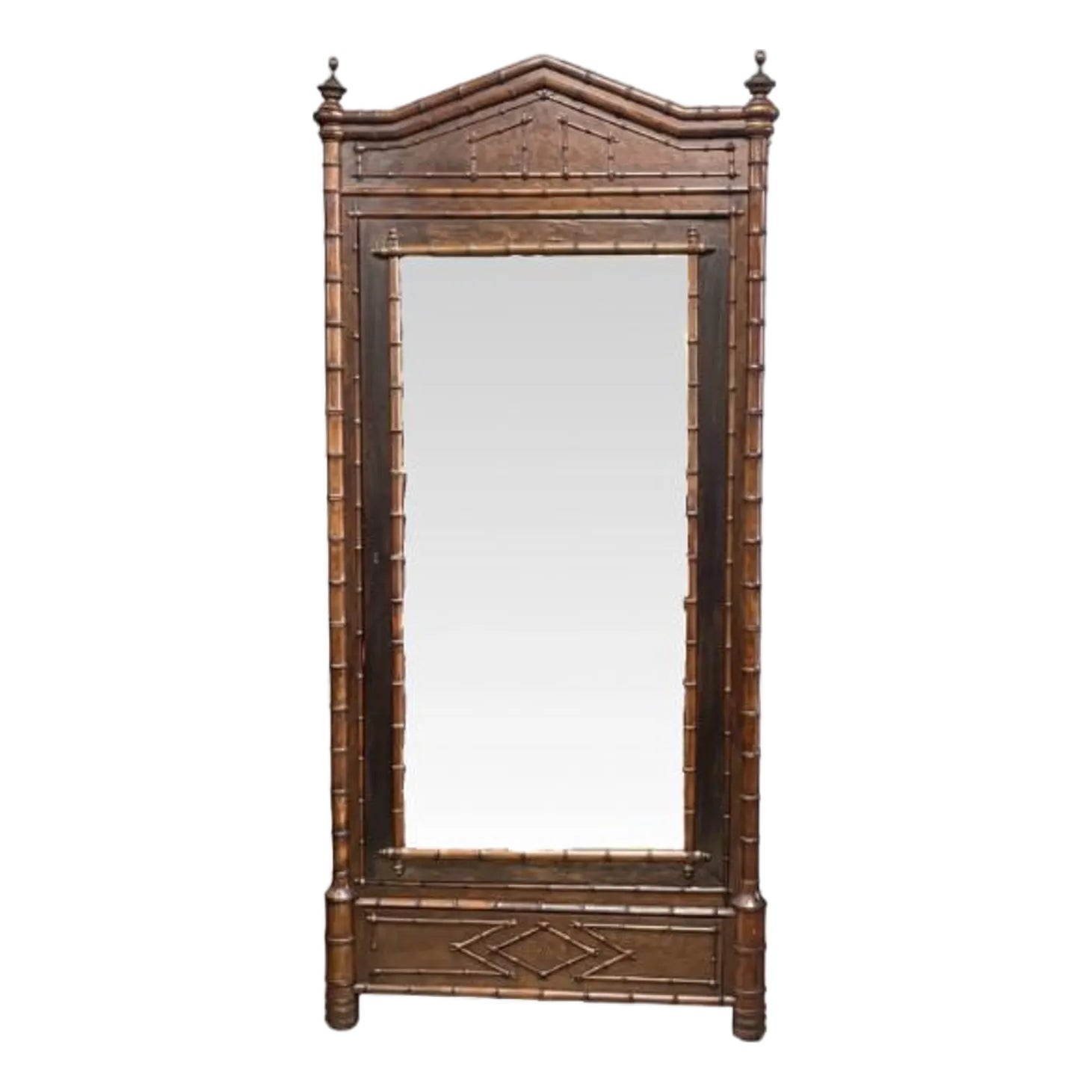 Victorian Faux Bamboo Armoire | Chairish