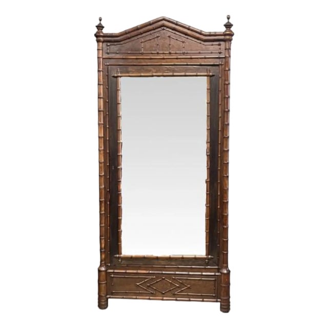 Victorian Faux Bamboo Armoire For Sale