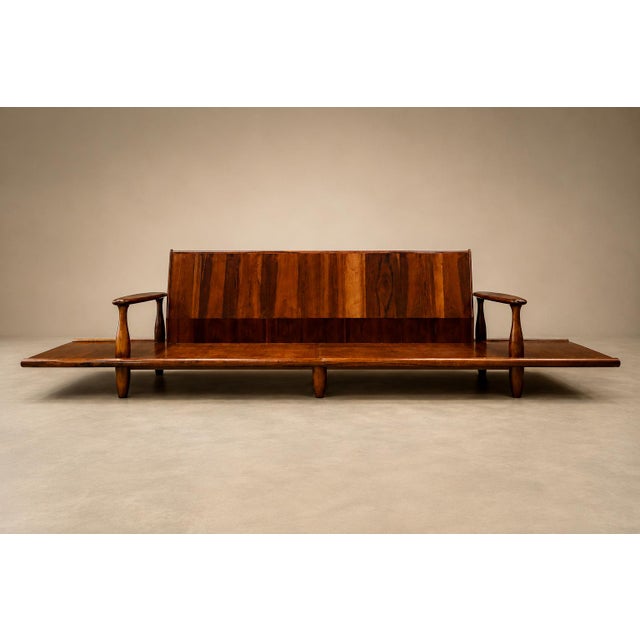 Brown Sofa in Rosewood & Mohair by Liceu De Artes E Ofícios, Brazilian Modern, 1960s For Sale - Image 8 of 18