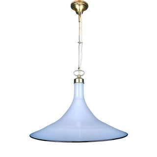 Vintage White Murano Glass Pendant Lamp, Italy, 1970s For Sale