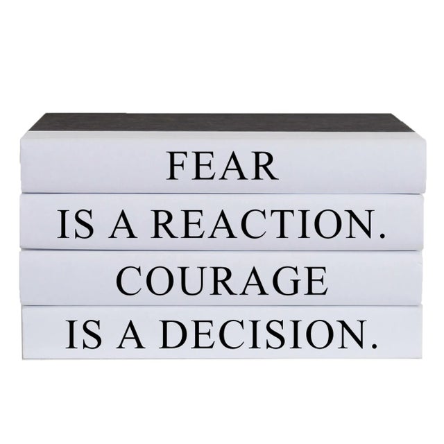 Modern Decorative Books - Quote Book Stack - "Courage" For Sale - Image 3 of 3