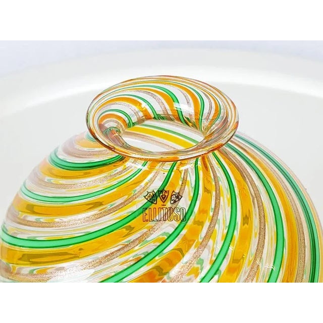 Vintage Multi-Colored Murano Glass Vase from Fratelli Toso, 1970s For Sale - Image 4 of 8