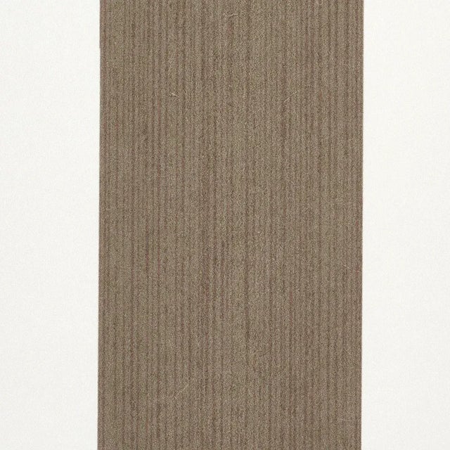 Transitional Schumacher Edwin Stripe Wide Wallpaper in Mocha For Sale - Image 3 of 3