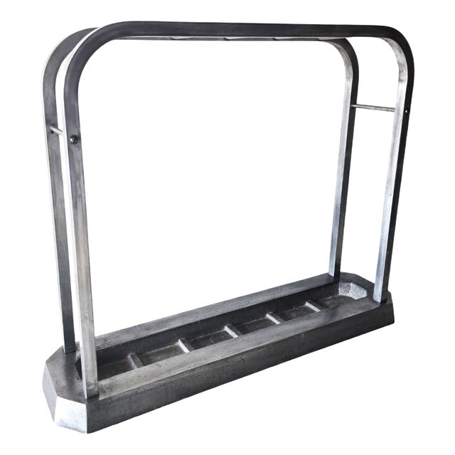 Art Deco Aluminium Umbrella Stand, 1920s For Sale