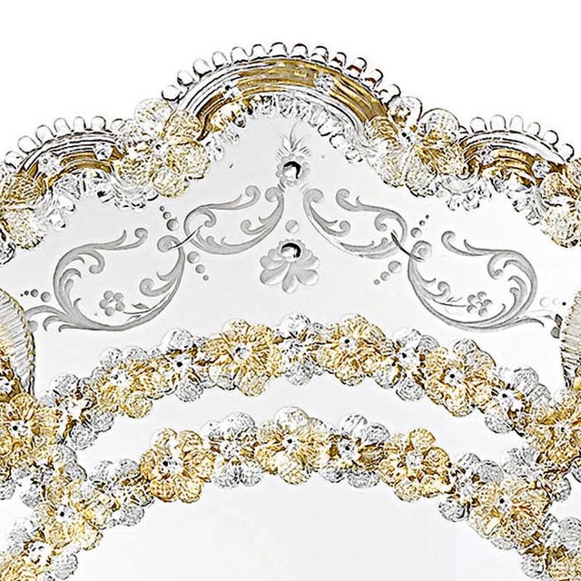 2020s Venetian Murano Glass Wall Mirro For Sale - Image 5 of 6